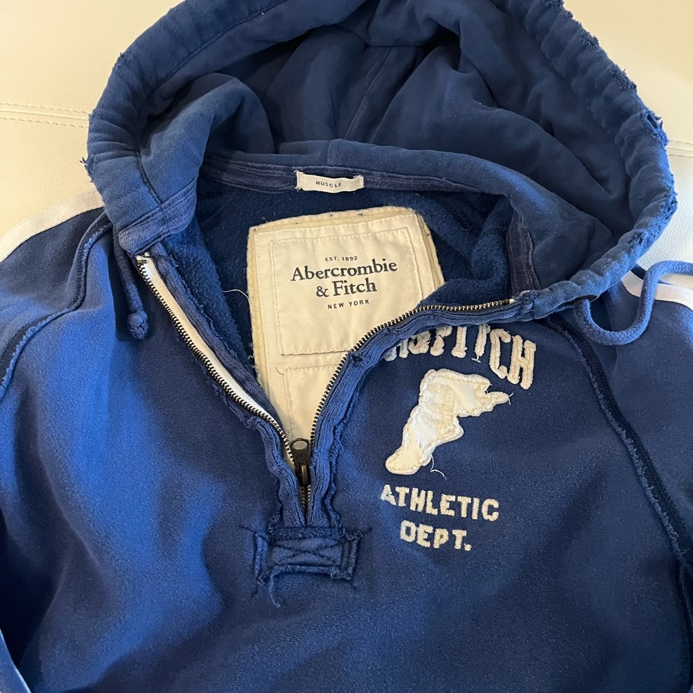 Abercrombie & Fitch Navy Zip-Up Hoodie